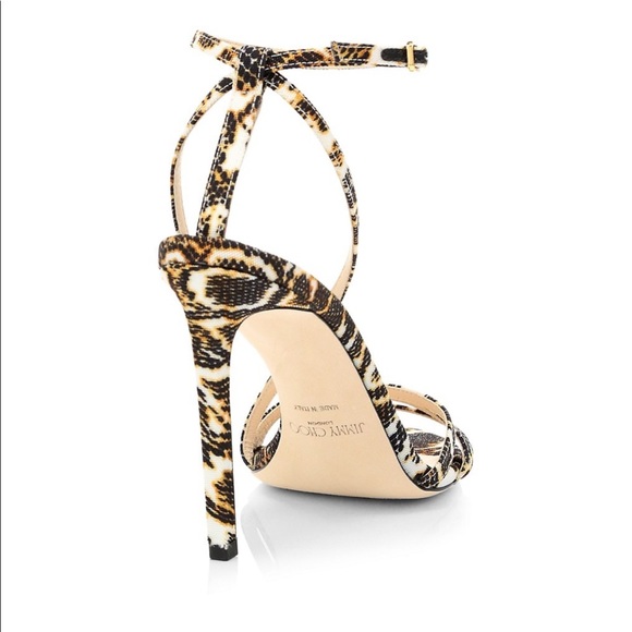 Jimmy Choo Snakeskin-Print Sandals - Picture 5 of 8